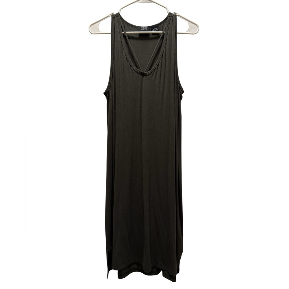 Press Dress Olive green sleeveless dress with fun v-neck front. Olive green. M